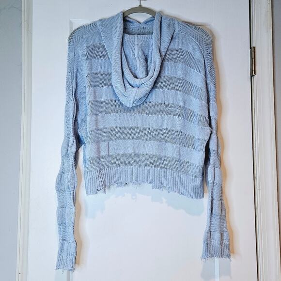 RtA Striped Distressed Hooded Sweater - Picture 3 of 8